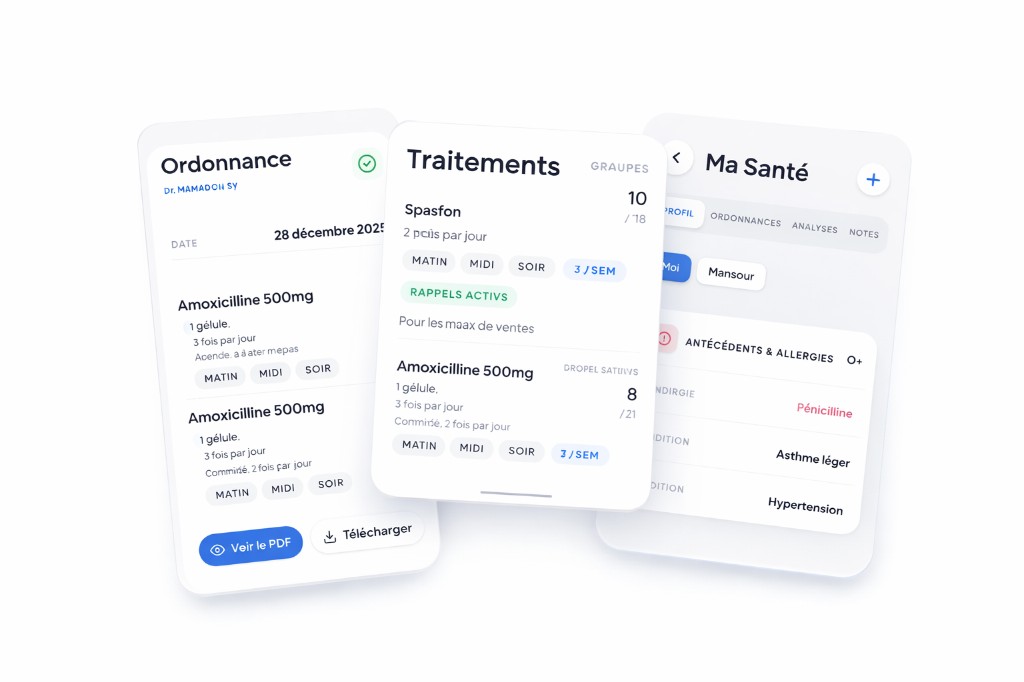 Votre santé et vos traitements centralisés